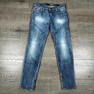 Miss Sixty Skinny Jeans Women's 27‎ Blue Denim Ankle Zip Tapered Leg Streetwear